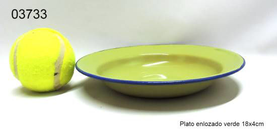 Imagen de PLATO ENLOZADO VERDE 18X4CM 4.25